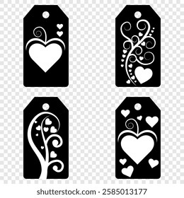 Price tag collection. Blank cardboard price tags. Retail product sticker elements with deal, hot price. Set of sale tags and labels. Set of gift or price tags shapes with hearts and love. EPS10