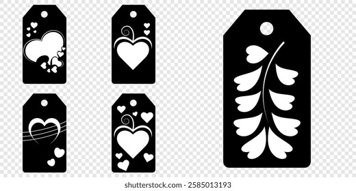 Price tag collection. Blank cardboard price tags. Retail product sticker elements with deal, hot price. Set of sale tags and labels. Set of gift or price tags shapes with hearts and love. EPS10