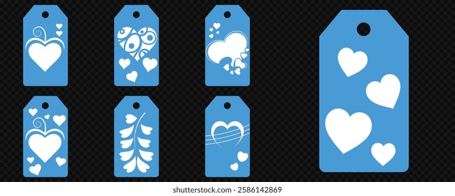 Price tag collection. Blank cardboard price tags. Retail product sticker elements with deal, hot price. Set of sale tags and labels. Set of gift or price tags shapes with hearts and love. EPS10