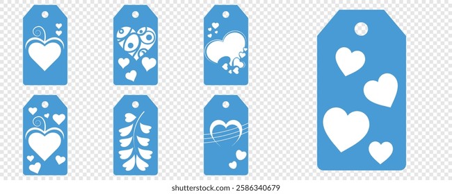 Price tag collection. Blank cardboard price tags. Retail product sticker elements with deal, hot price. Set of sale tags and labels. Set of gift or price tags shapes with hearts and love. EPS10