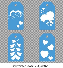 Price tag collection. Blank cardboard price tags. Retail product sticker elements with deal, hot price. Set of sale tags and labels. Set of gift or price tags shapes with hearts and love. EPS10