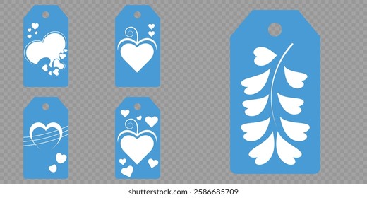 Price tag collection. Blank cardboard price tags. Retail product sticker elements with deal, hot price. Set of sale tags and labels. Set of gift or price tags shapes with hearts and love. EPS10