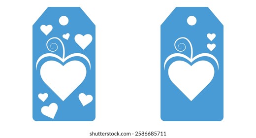 Price tag collection. Blank cardboard price tags. Retail product sticker elements with deal, hot price. Set of sale tags and labels. Set of gift or price tags shapes with hearts and love. EPS10