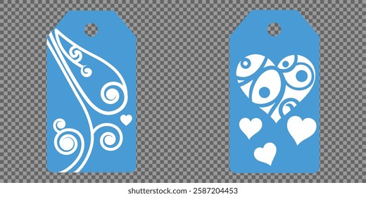Price tag collection. Blank cardboard price tags. Retail product sticker elements with deal, hot price. Set of sale tags and labels. Set of gift or price tags shapes with hearts and love. EPS10