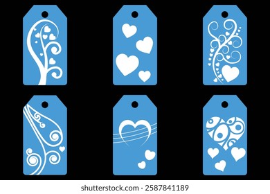 Price tag collection. Blank cardboard price tags. Retail product sticker elements with deal, hot price. Set of sale tags and labels. Set of gift or price tags shapes with hearts and love. EPS10