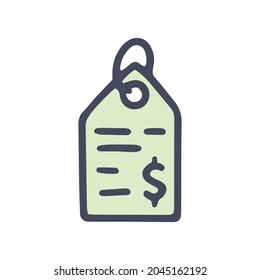 price tag color vector doodle simple icon