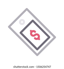 price tag colour line vector icon
