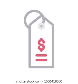 price tag colour linr vector icon