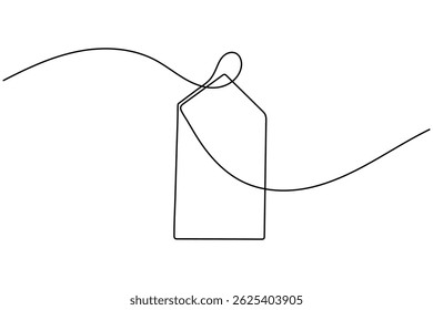 Prijskaartje doorlopende één lijn tekening en minimalistische stijl isoleren omtrek unieke vector
