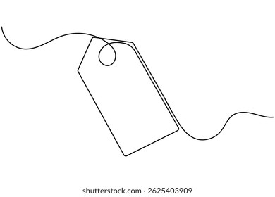 Prijskaartje doorlopende één lijn tekening en minimalistische stijl isoleren omtrek unieke vector