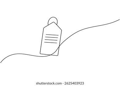 Prijskaartje doorlopende één lijn tekening en minimalistische stijl isoleren omtrek unieke vector