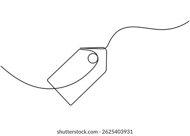 Prijskaartje doorlopende één lijn tekening en minimalistische stijl isoleren omtrek unieke vector