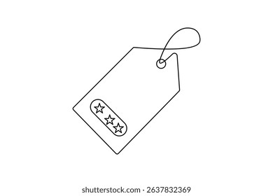 Price tag continuous one line drawing minimalist outline vector design
