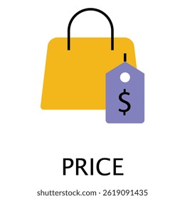 Price Tag and Cost vector Icon design Concept