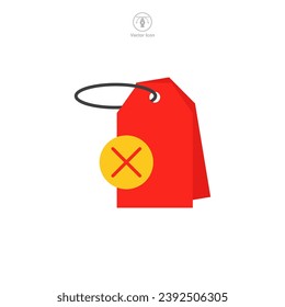 Price Tag with delete icon symbol vector illustration isolated on white background
