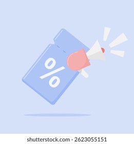 Price tag, discount coupon. Discount coupon for shopping, special offer promotion. Discount announcement icon illustration.