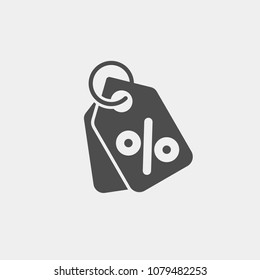 Price tag with the discount flat vector icon. Discounts flat vector icon. Sale flat vector icon