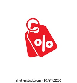 Price tag with the discount flat vector icon. Discounts flat vector icon. Sale flat vector icon