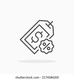 Price Tag Discount line icon. Editable stroke and pixel perfect. Can be used for digital product, presentation, print design and more.