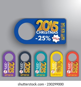Price tag discounts. Labels Sale Set. Happy new year. Made in vector