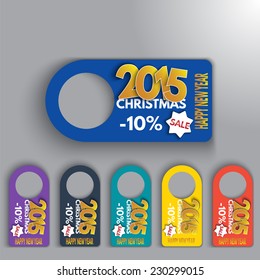 Price tag discounts. Labels Sale Set. Happy new year. Made in vector
