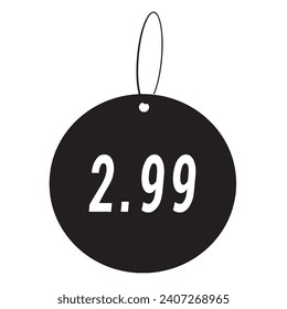 Price Tag displaying value of 2.99. 