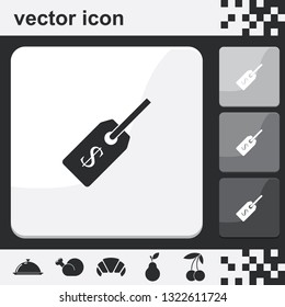 Price tag with dollar flat set of buttons vector icon.