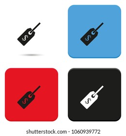 Price tag with dollar flat vector icon.