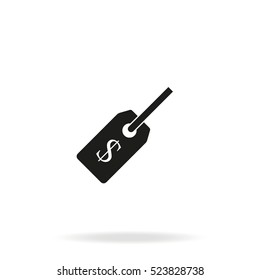 Price tag with dollar icon.