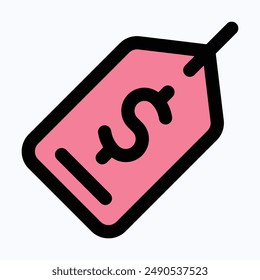 Icono de Vector de signo de Precio, Icono de Vector de color lineal aislado.