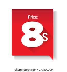 Price tag - eight dollar
