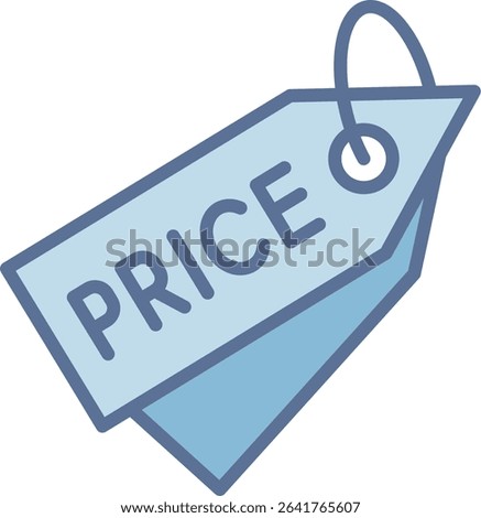 Price Tag Filled Blue Tone Icon