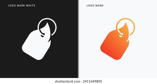 price tag with fire Logo Template In Vector Icon Illustration Design.