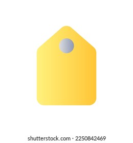 Price tag flat gradient color ui icon. Label placement. Showing retail prices. Online marketplace. Simple filled pictogram. GUI, UX design for mobile application. Vector isolated RGB illustration