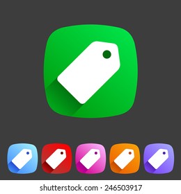 Price tag flat icon label