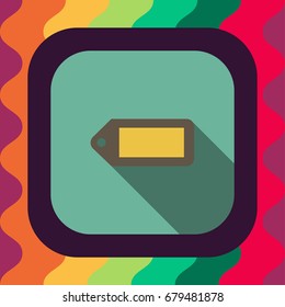price tag flat icon with long shadow, vector illustration