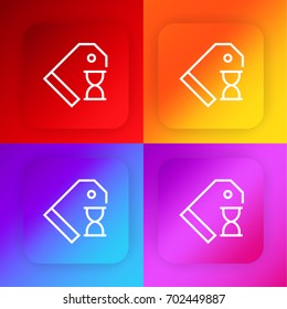 Price tag four color gradient app icon set