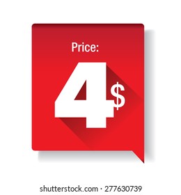 Price tag - four dollar
