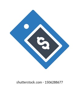 price tag glyph colour vector icon
