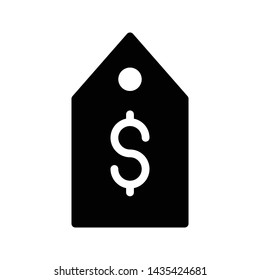 price tag glyph flat vector icon
