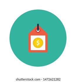 price tag glyph flat vector icon