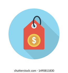  price tag glyph flat vector icon