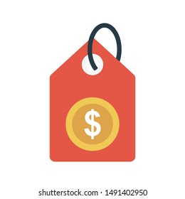 price tag glyph flat vector icon