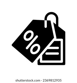 price tag glyph icon illustration vector graphic. Simple element illustration vector graphic, suitable for app, websites, and presentations isolated on white background