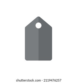Price tag grey flat vector icon