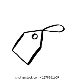 Price tag grunge icon. Vector hand drawn illustration.