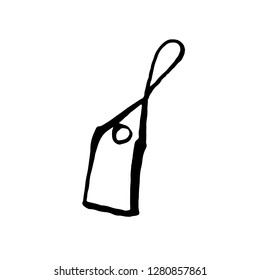 Price tag grunge icon. Vector hand drawn illustration.