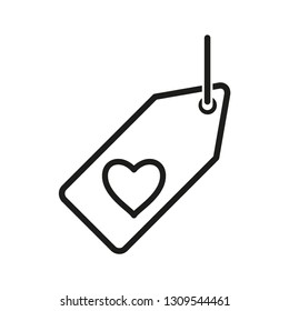 Price tag and heart icon vector logo template