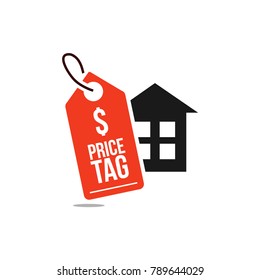 Price Tag Home Vector Template Design