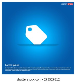 Price Tag icon - abstract logo type icon - abstract glowing blue background. Vector illustration
